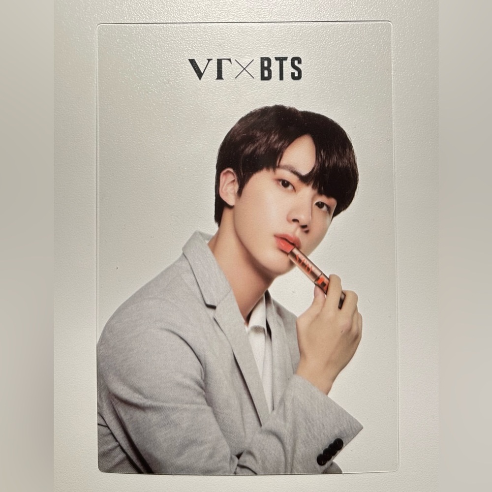 Official BTS × VT Cosmetic Clear Transparent Photocard Jin, Kim Seokjin